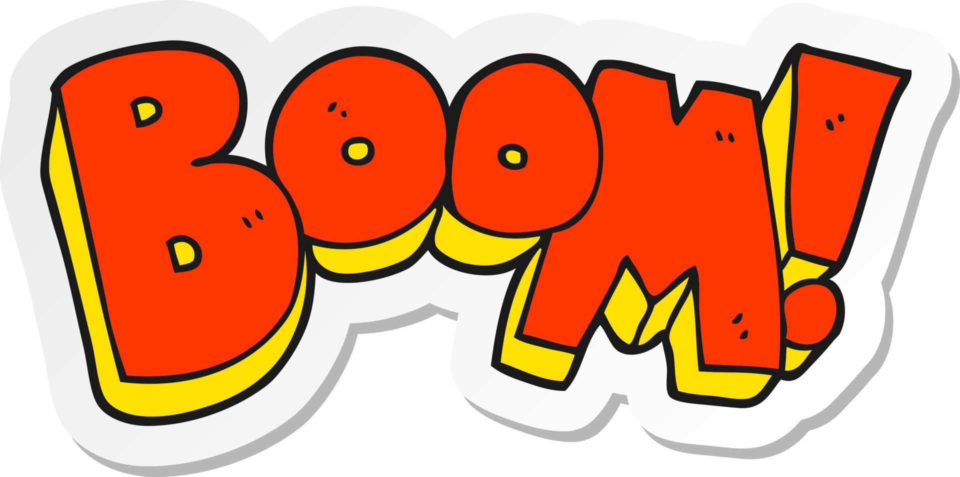 sticker of a cartoon boom vector