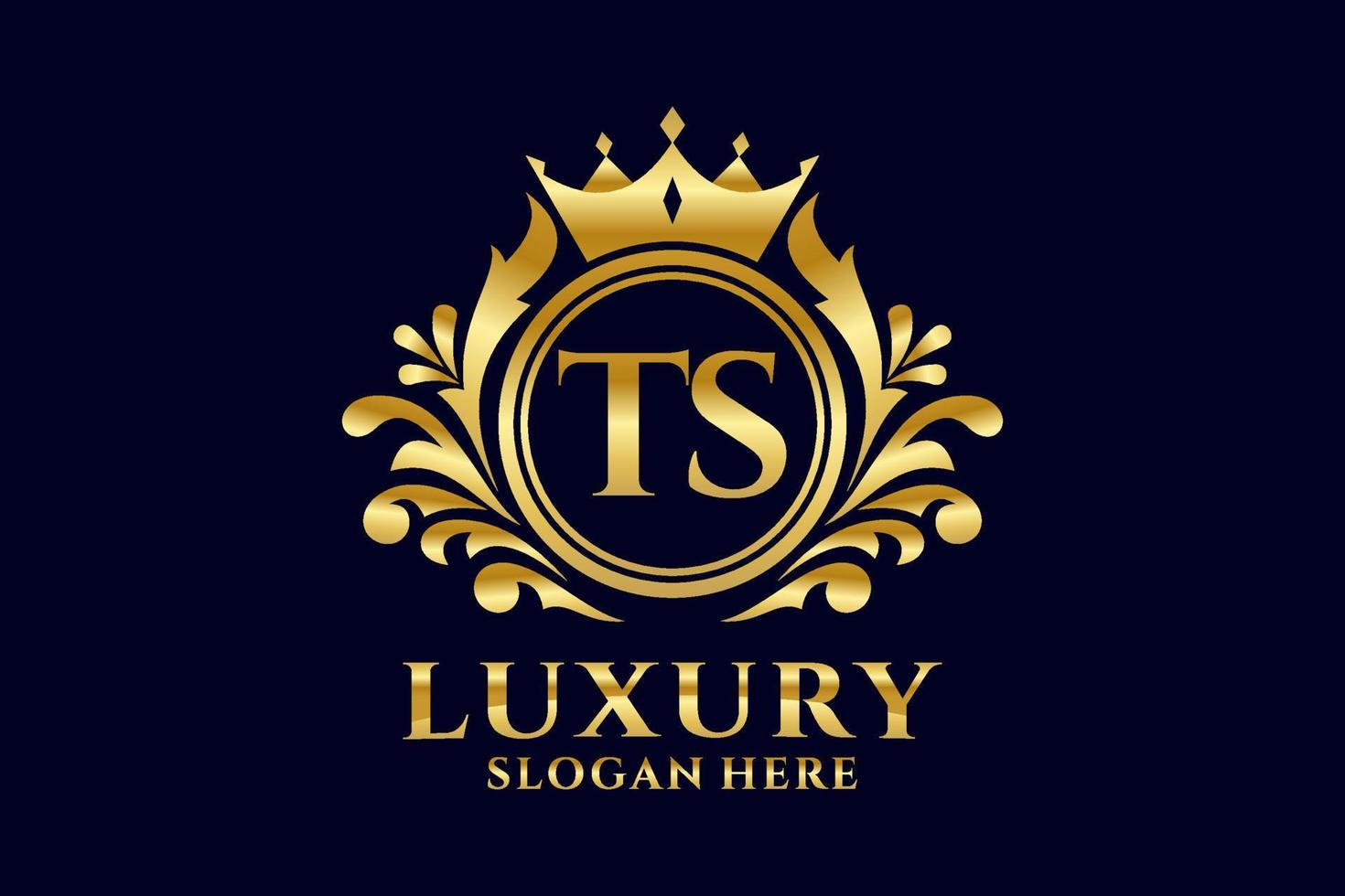 Initial TS Letter Royal Luxury Logo template in vector art for luxurious branding projects and other vector illustration.