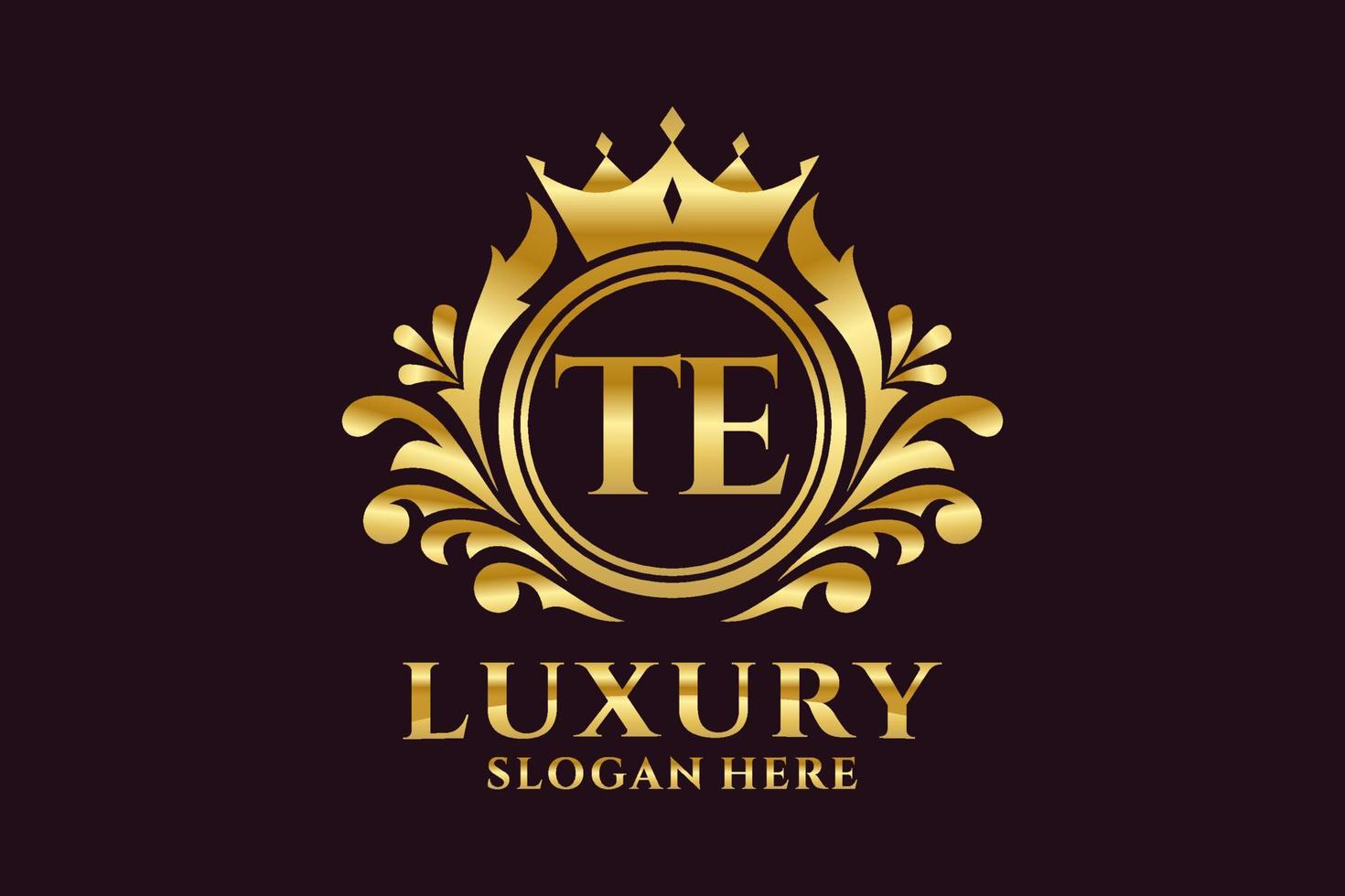 Initial TE Letter Royal Luxury Logo template in vector art for luxurious branding projects and other vector illustration.