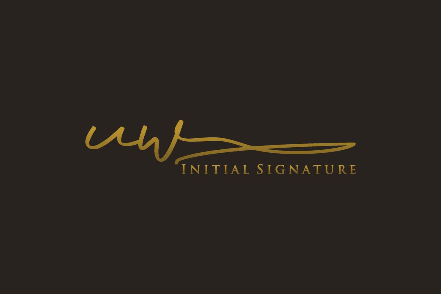 Initial UW Letter Signature Logo Template elegant design logo. Hand