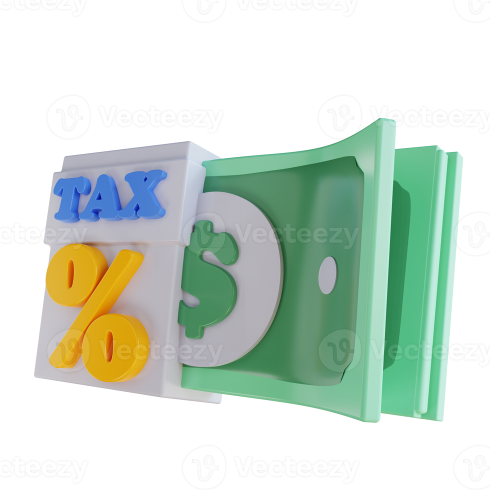 3D illustration income tax percentage png