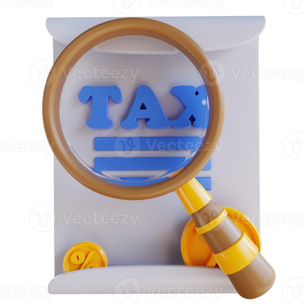 3D illustration looking for tax documents png