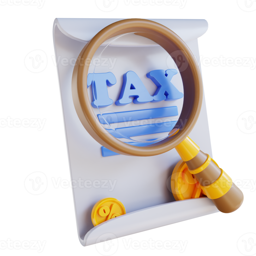 3D illustration looking for tax documents png