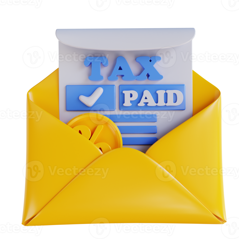 3D illustration tax payment email png