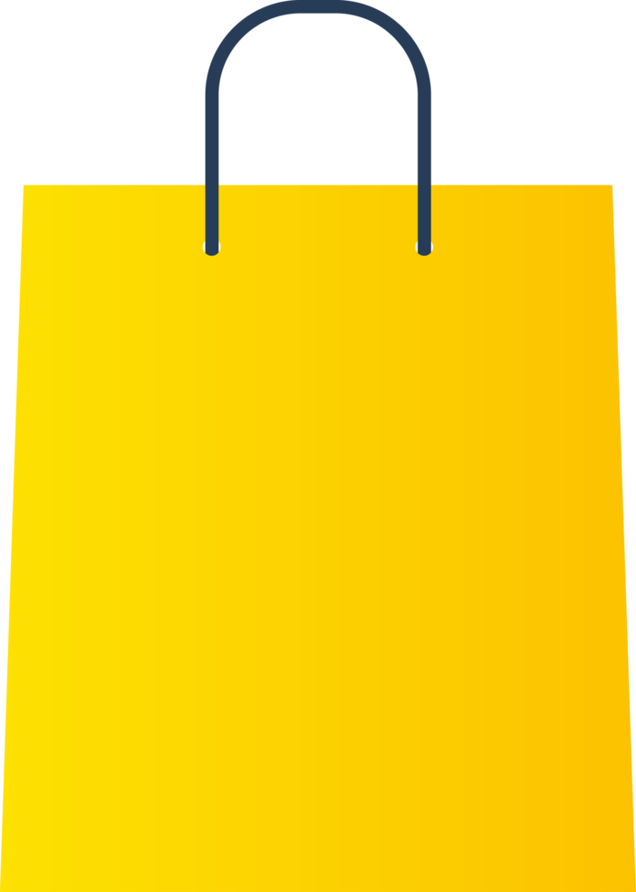 bolso de compras simple amarillo png