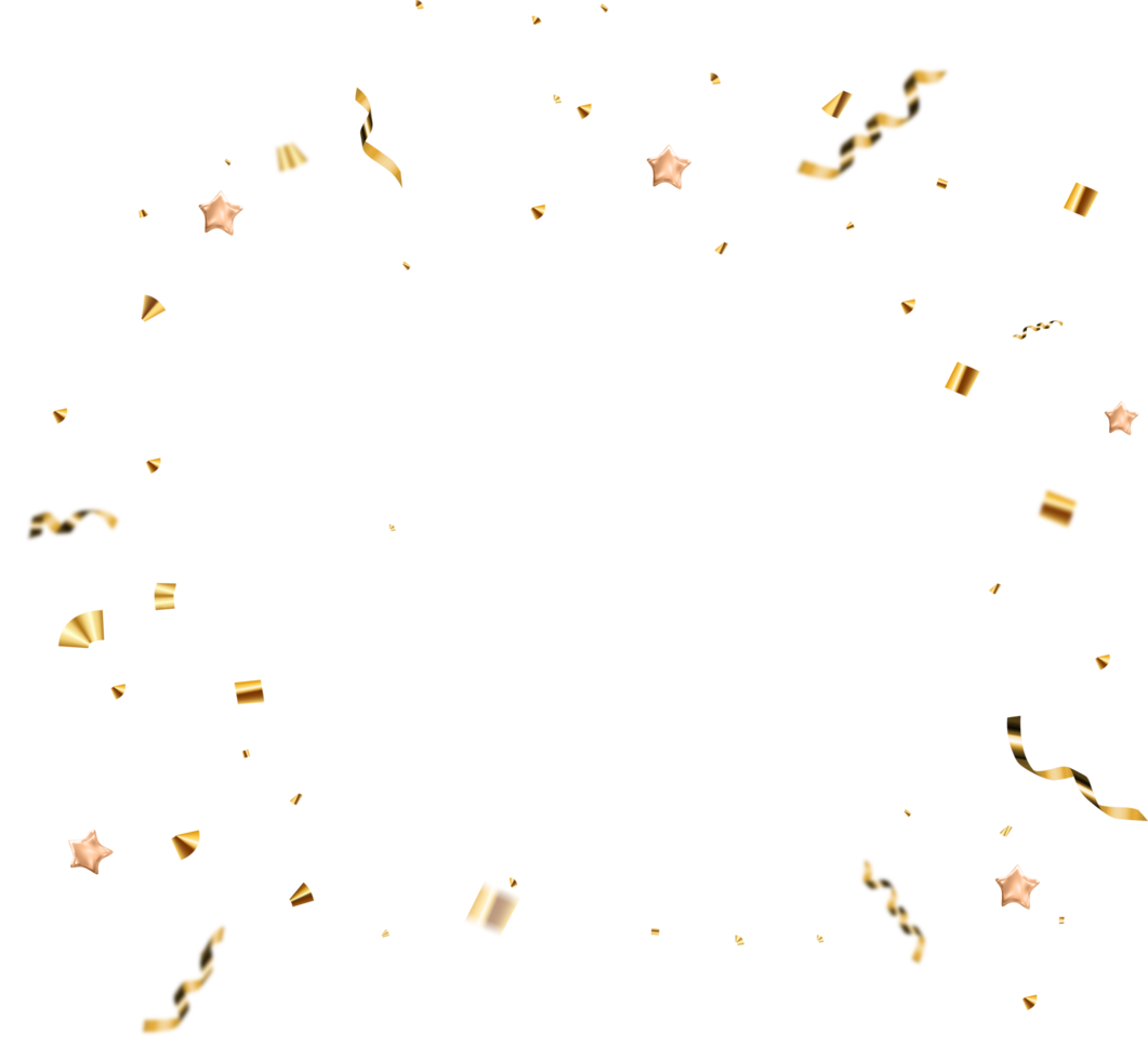 Golden Ribbon Party Confetti png