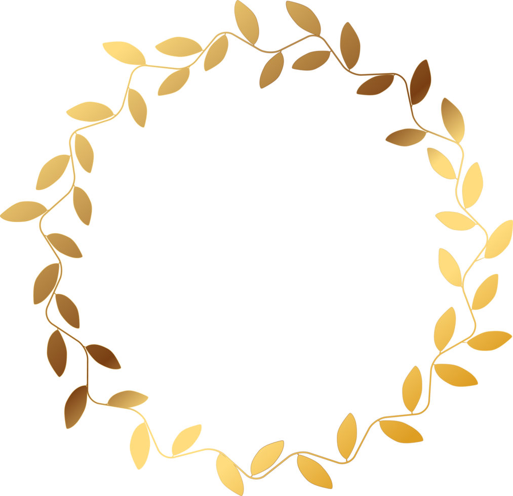 goldener Lorbeerkranz png