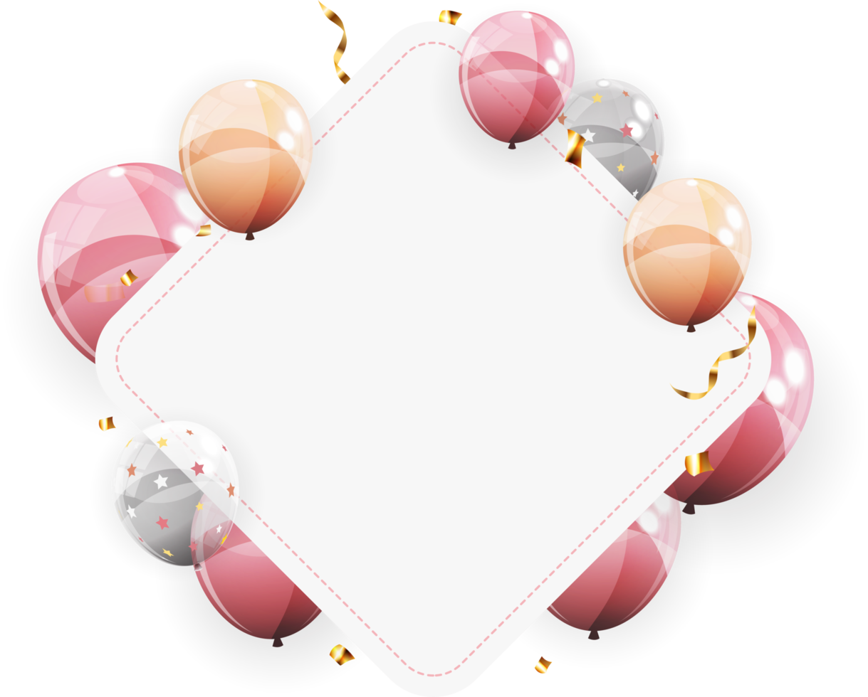 White Empty Gram with Balloons png