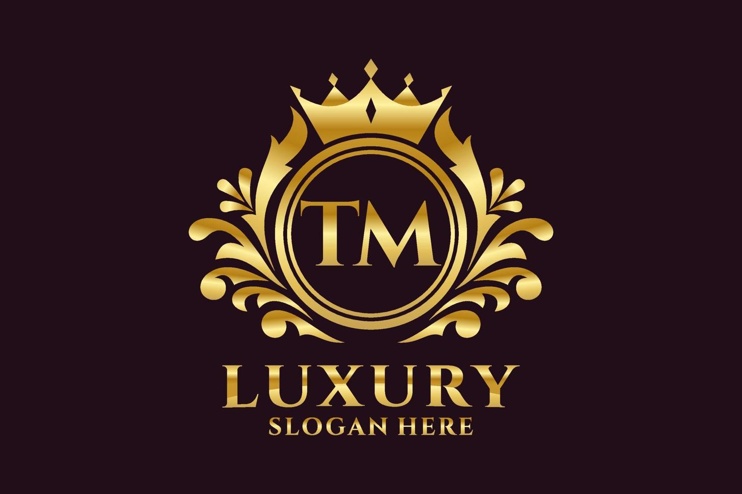 Initial TM Letter Royal Luxury Logo template in vector art for luxurious branding projects and other vector illustration.