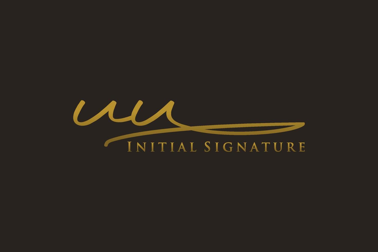 Initial UU Letter Signature Logo Template elegant design logo. Hand drawn Calligraphy lettering Vector illustration.