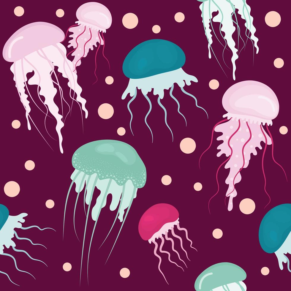 jellyfish seamless pattern vector