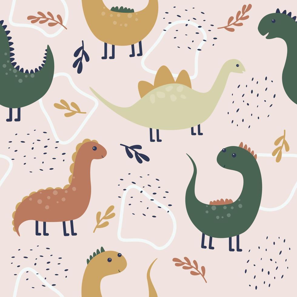 cartoon dinosaurs pattern vector