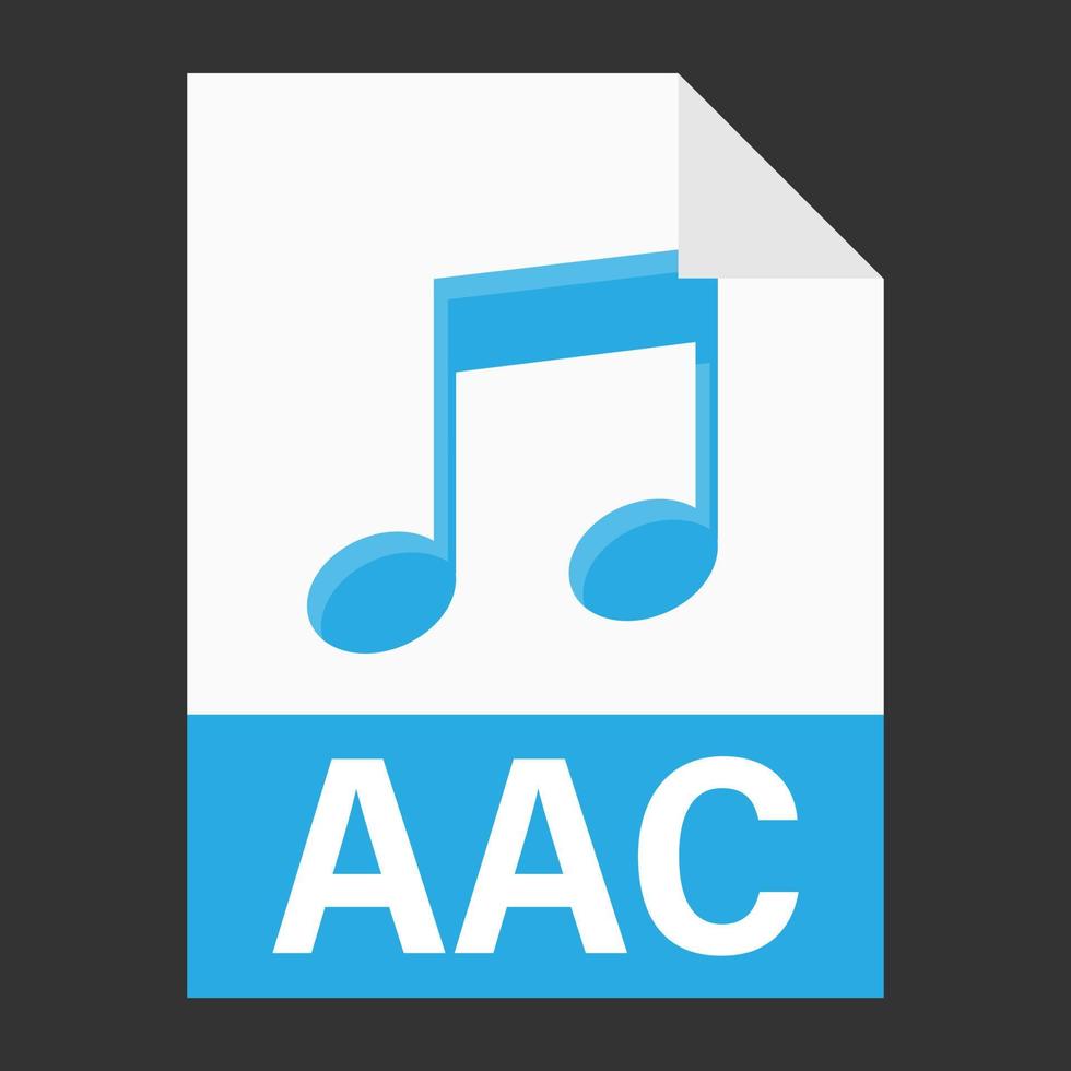 Modern flat design of AAC file icon for web vector