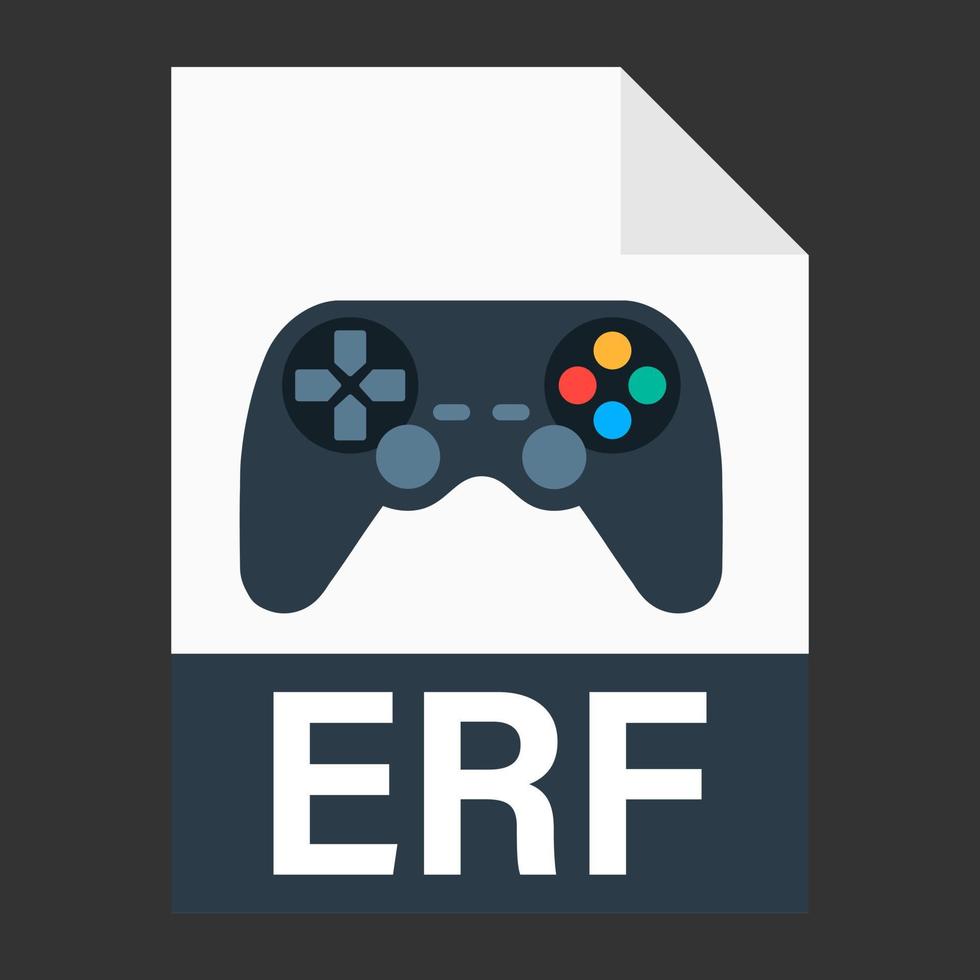 diseño plano moderno del icono de archivo erf para web vector