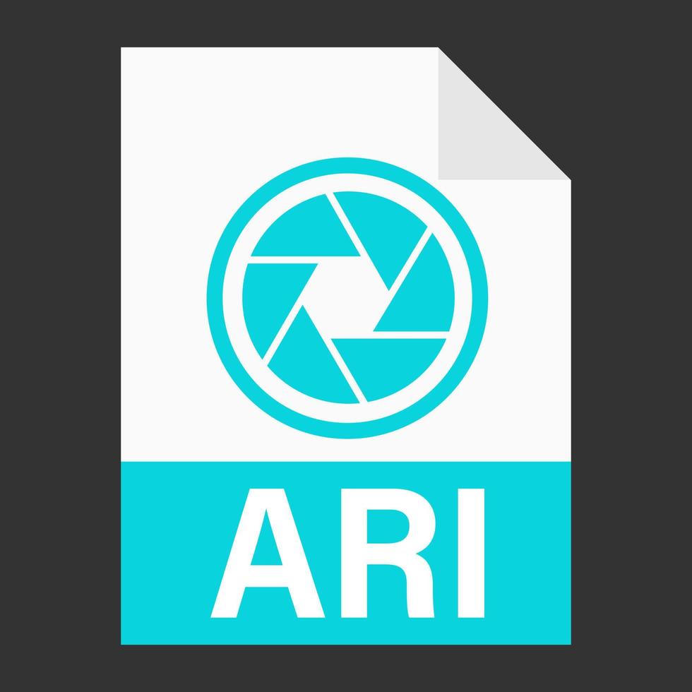 Modern flat design of ARI file icon for web vector