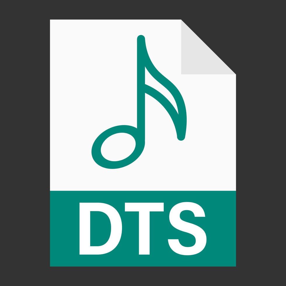 Modern flat design of DTS file icon for web vector