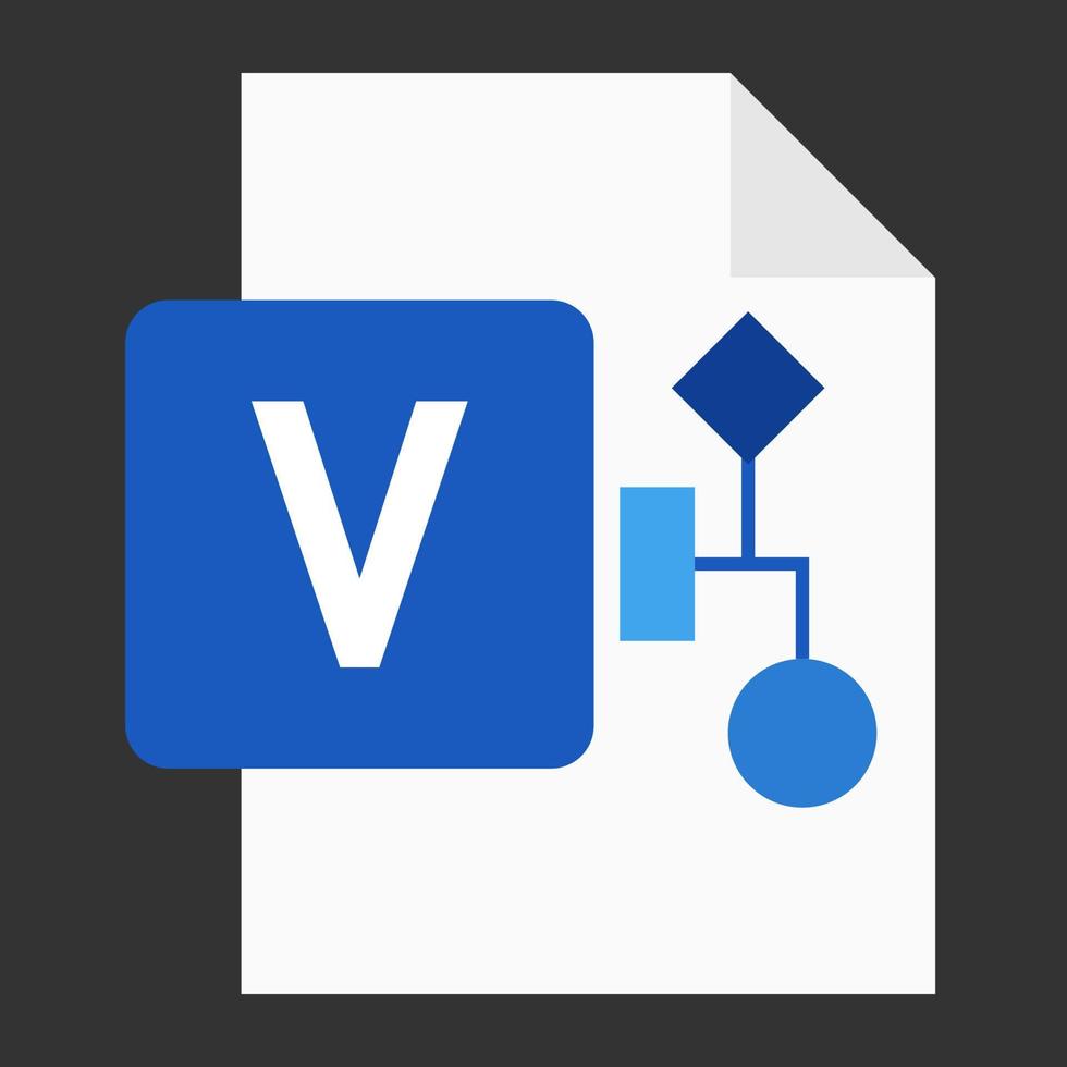 Modern flat design of logo VSD visio drawing file icon vector
