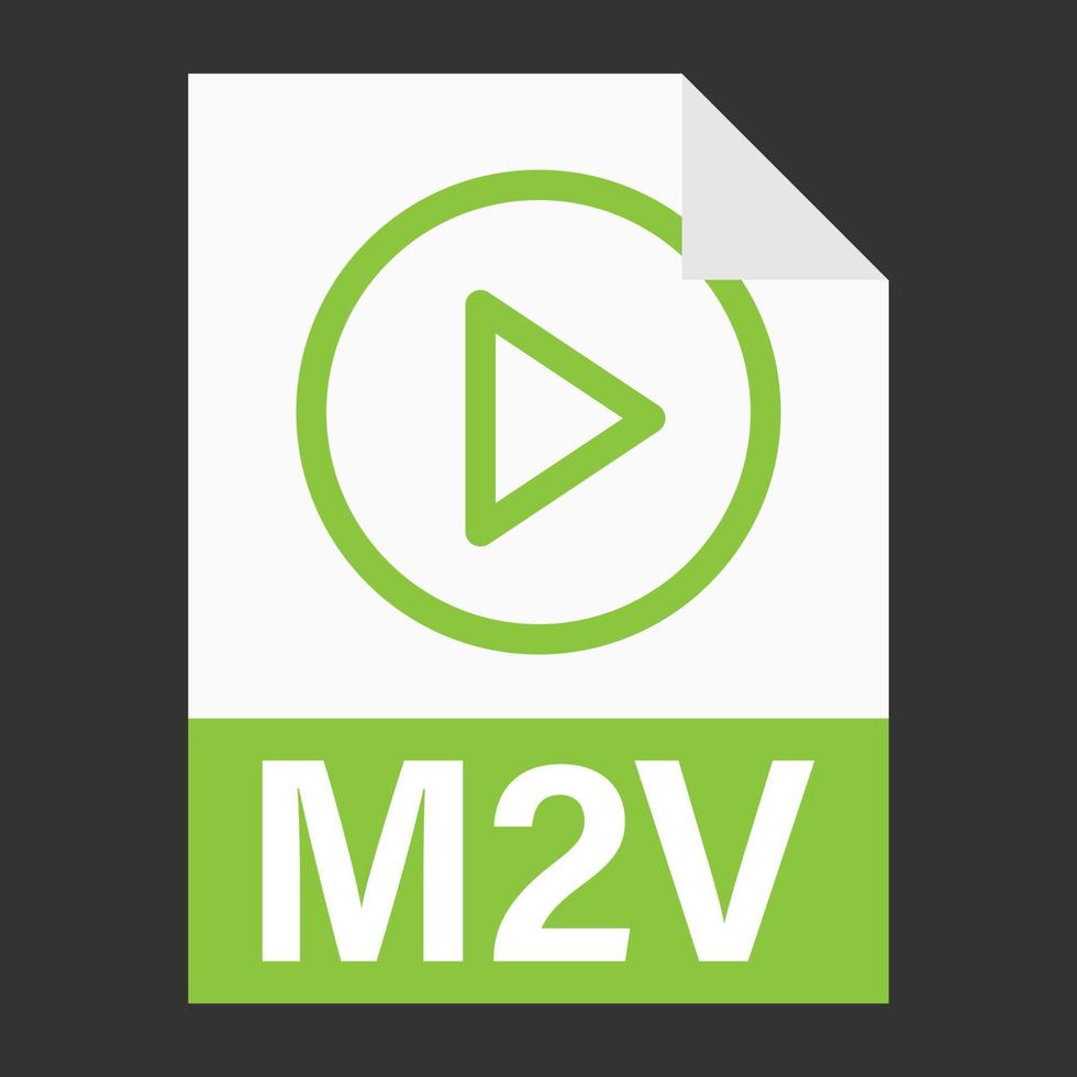 Modern flat design of M2V file icon for web vector