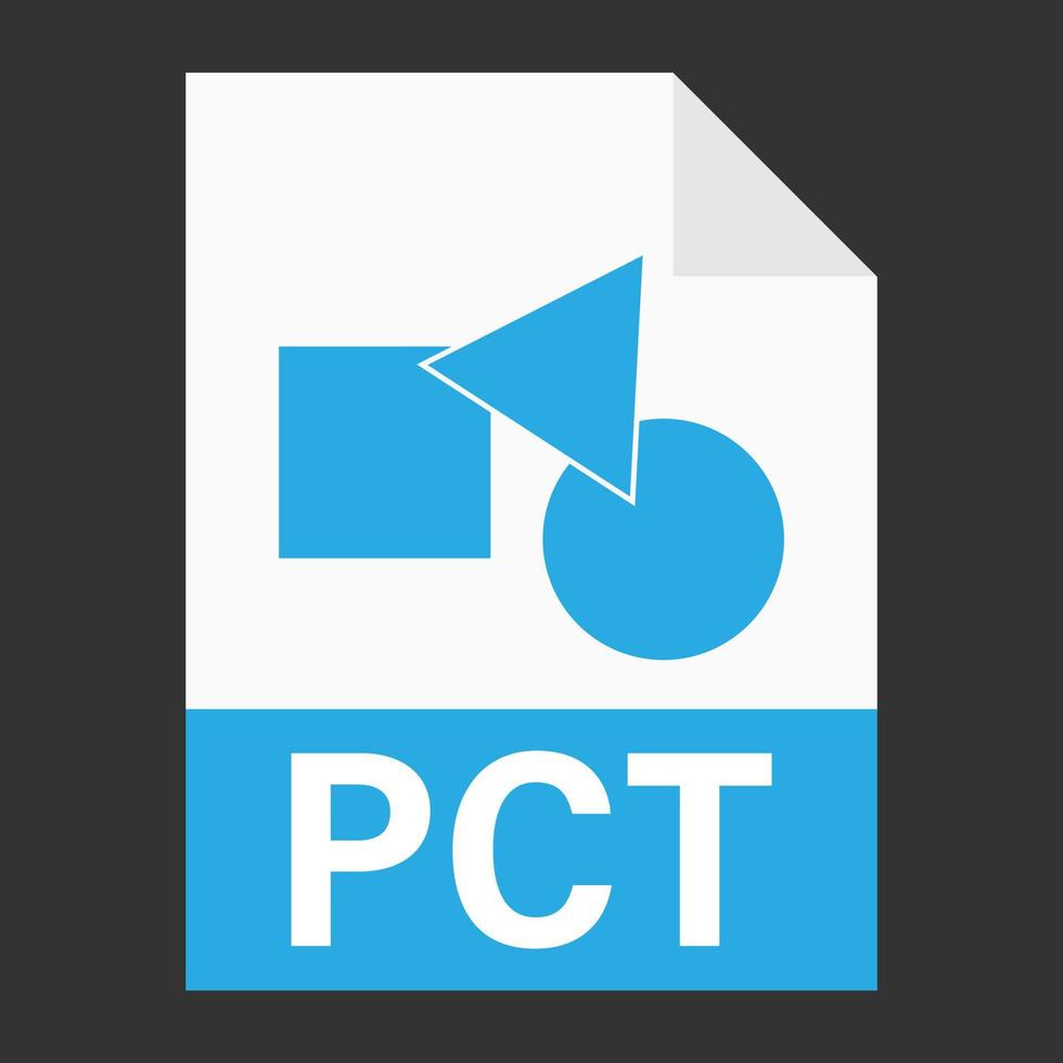 Modern flat design of PCT file icon for web vector