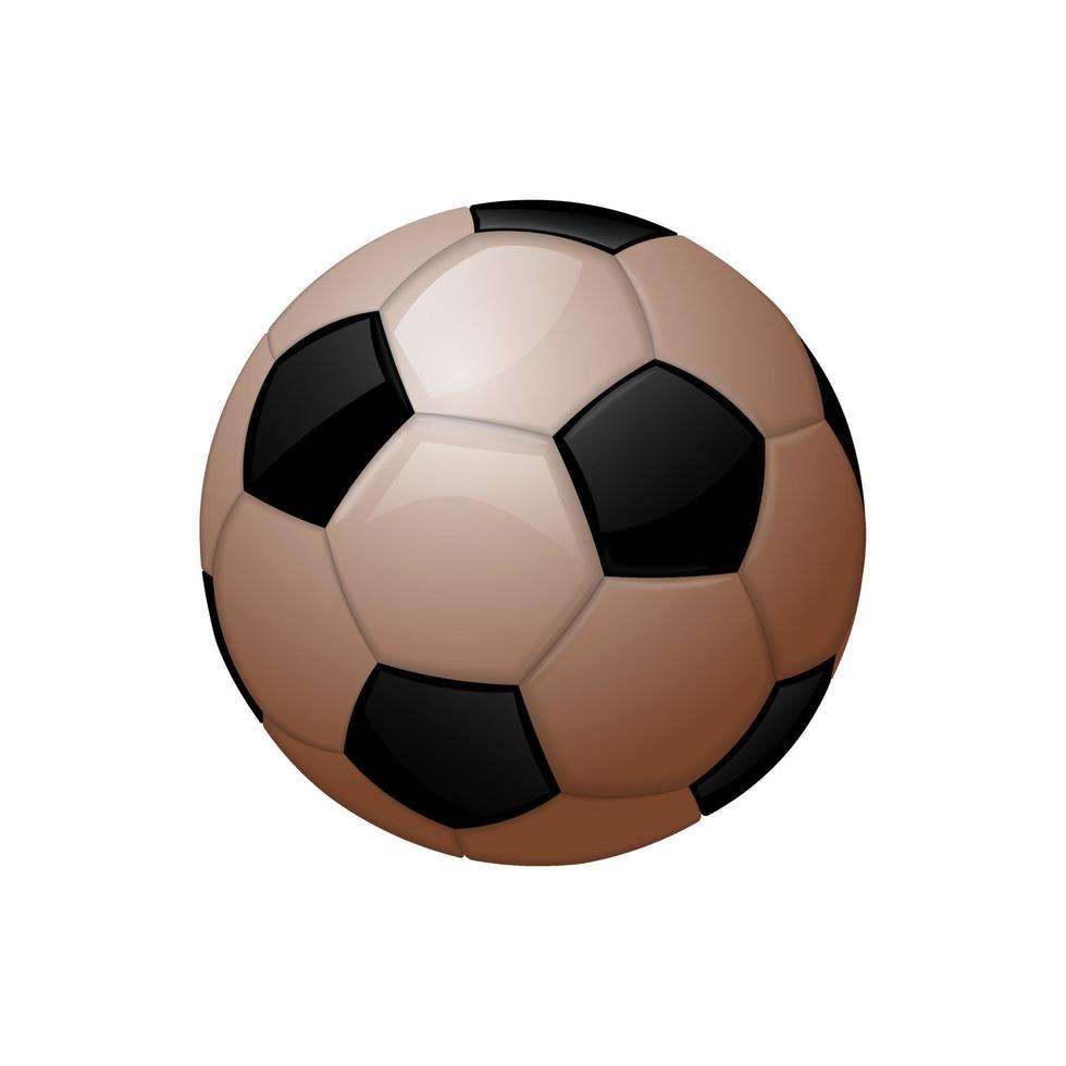 icono de equipo deportivo de fútbol o balón de fútbol bronceado vector