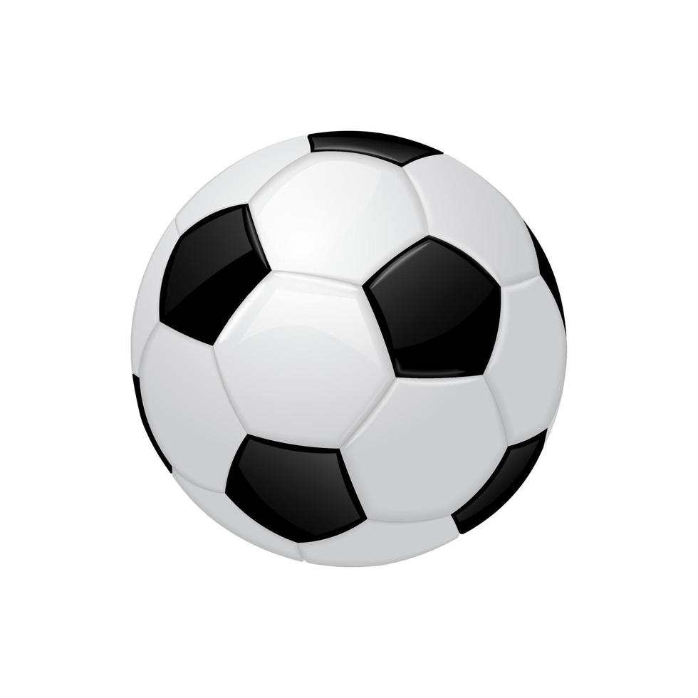 Realistic football or soccer ball Sport equipment icon vector