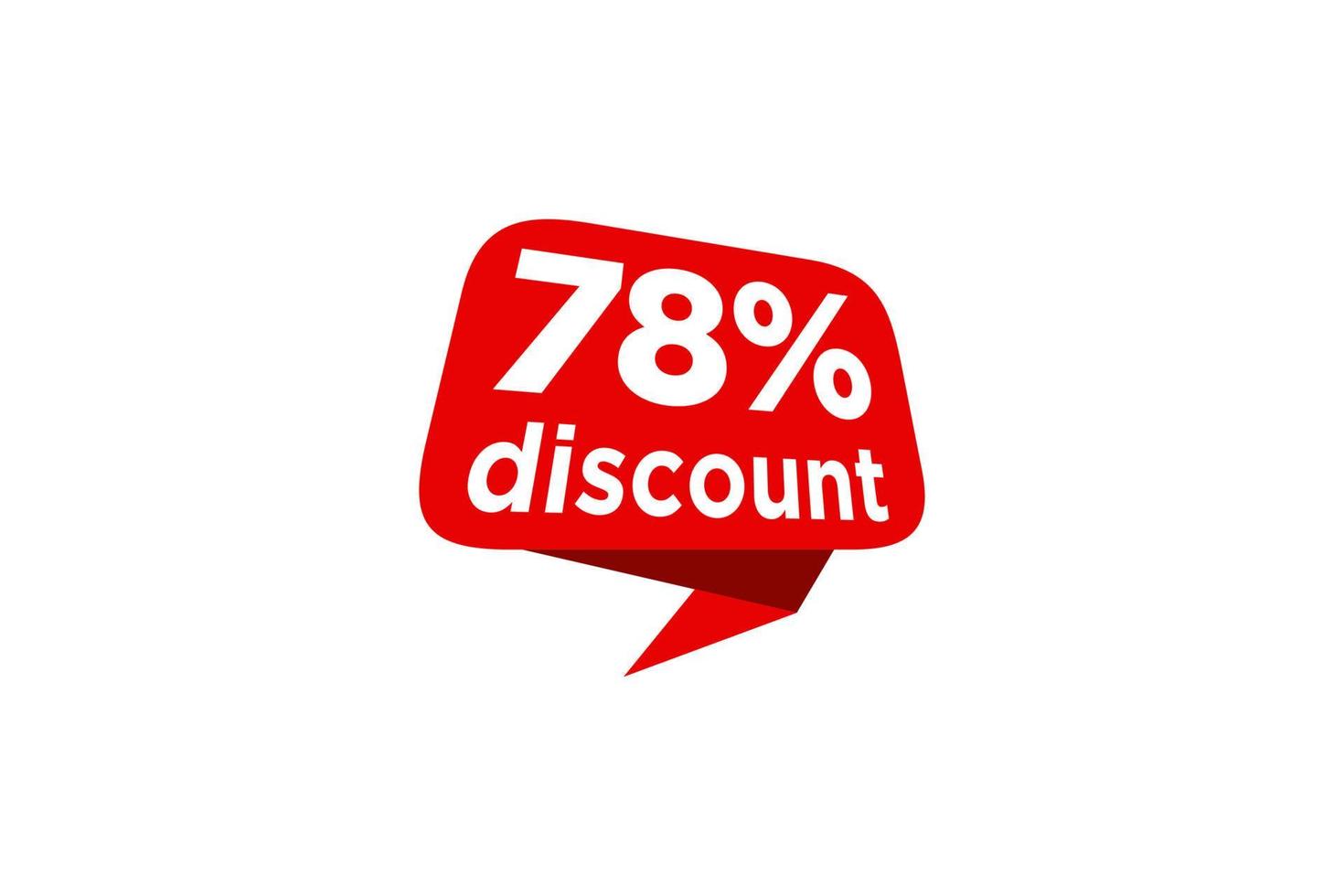 78 discount, Sales Vector badges for Labels, , Stickers, Banners, Tags, Web Stickers, New offer. Discount origami sign banner.