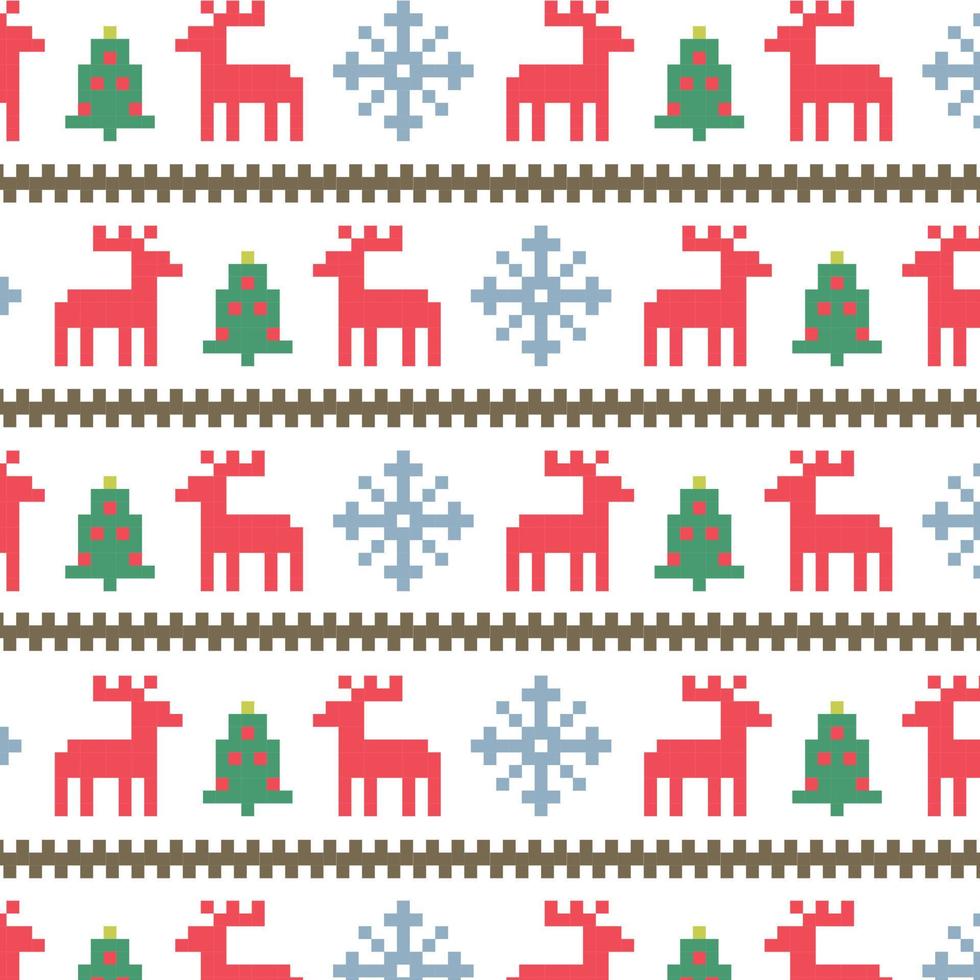 Pixel Christmas Pattern vector