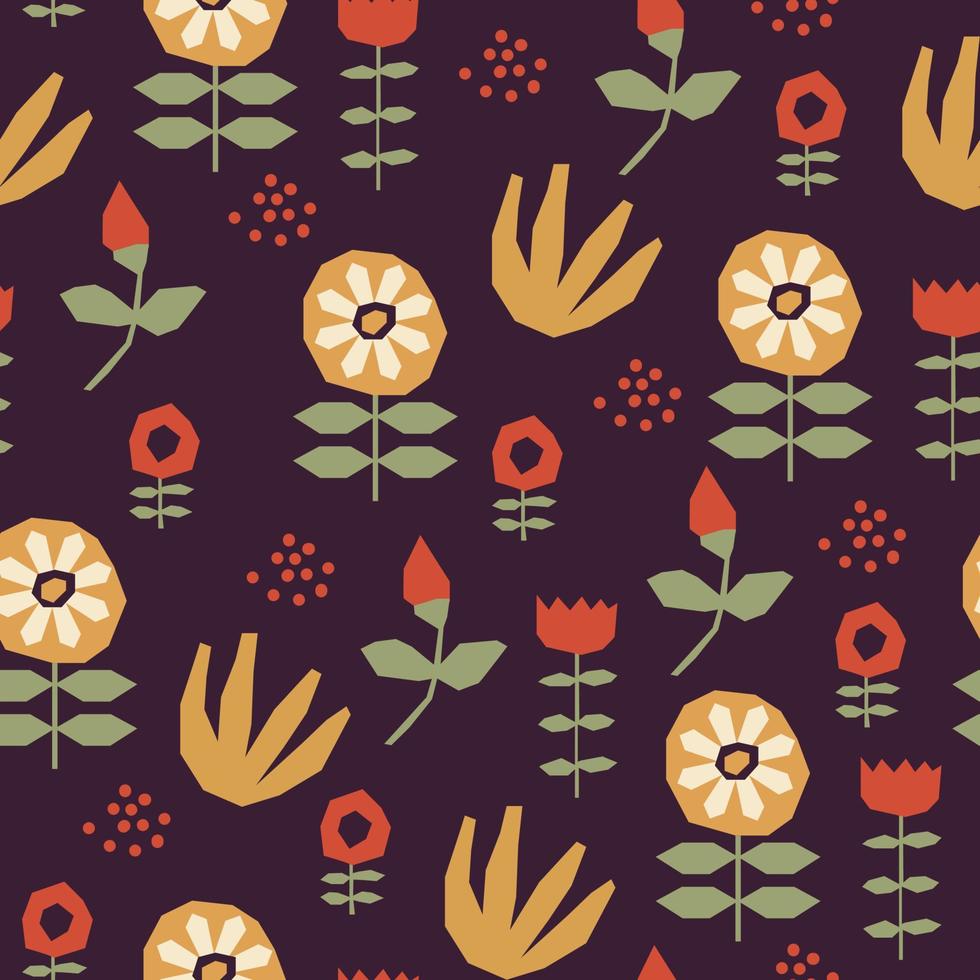 Abstract Floral Seamless Pattern vector