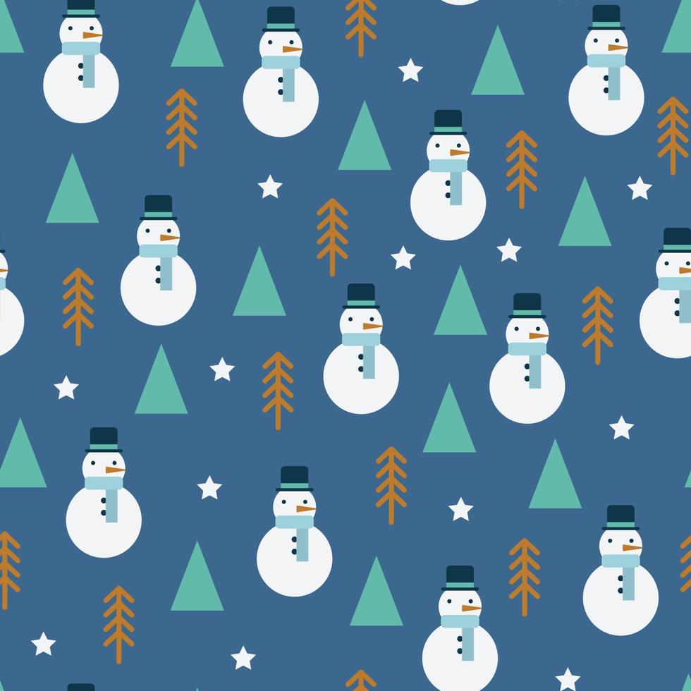 Geometric Snowman Pattern vector