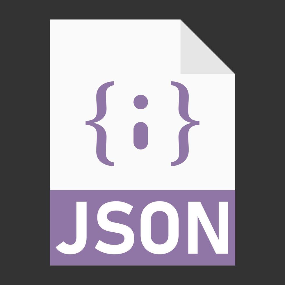 Modern flat design of JSON file icon for web vector