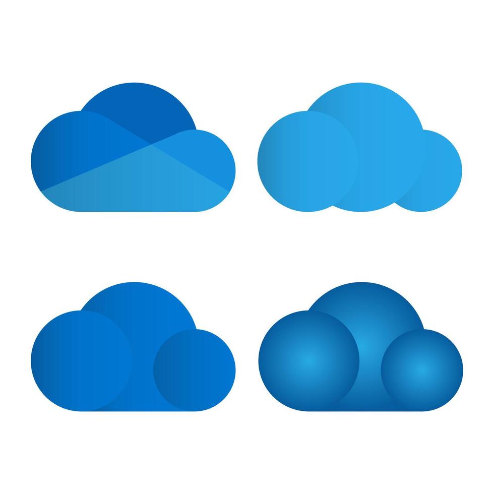 iconos de nube azul ilustración de almacenamiento en la nube bocadillo de diálogo en la nube vector