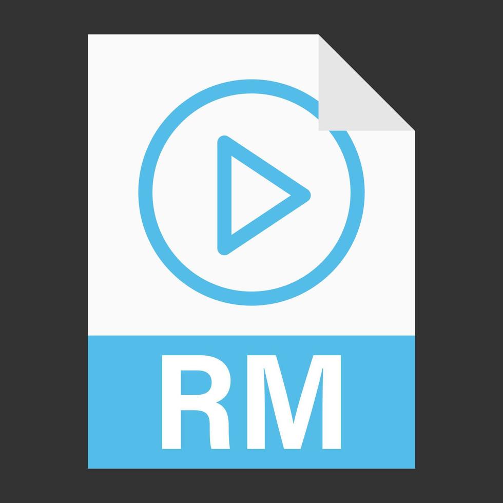 Modern flat design of RM file icon for web vector