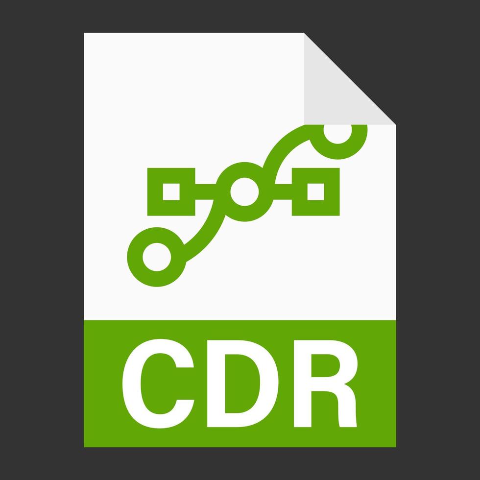 Modern flat design of CDR illustration file icon for web vector