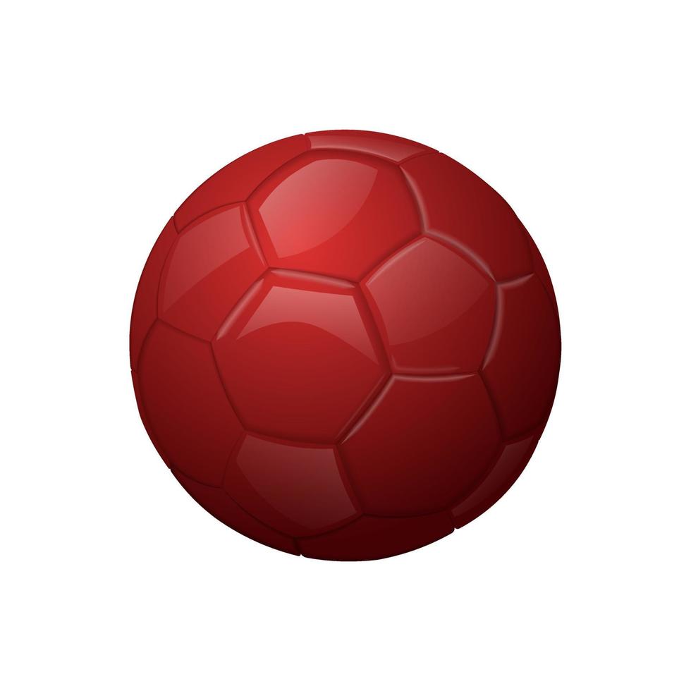 Red football or soccer ball Sport equipment icon vector