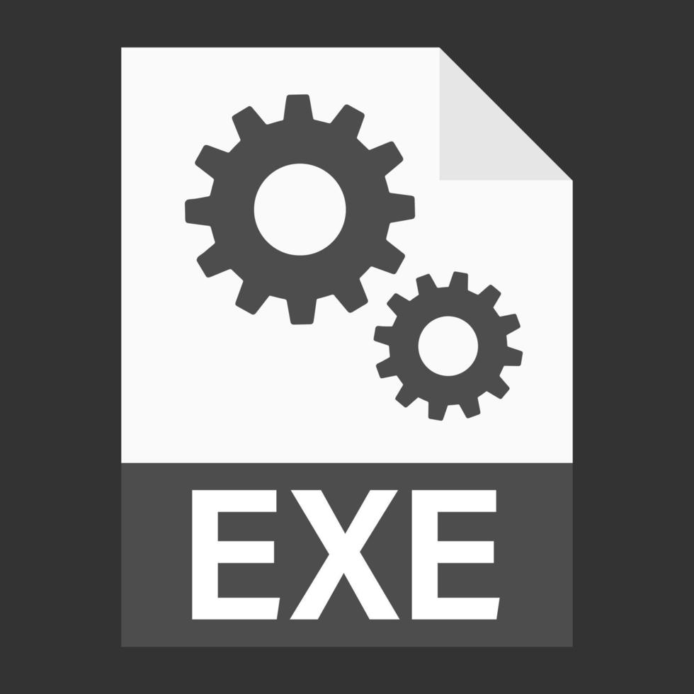 diseño plano moderno del icono de archivo exe para web vector