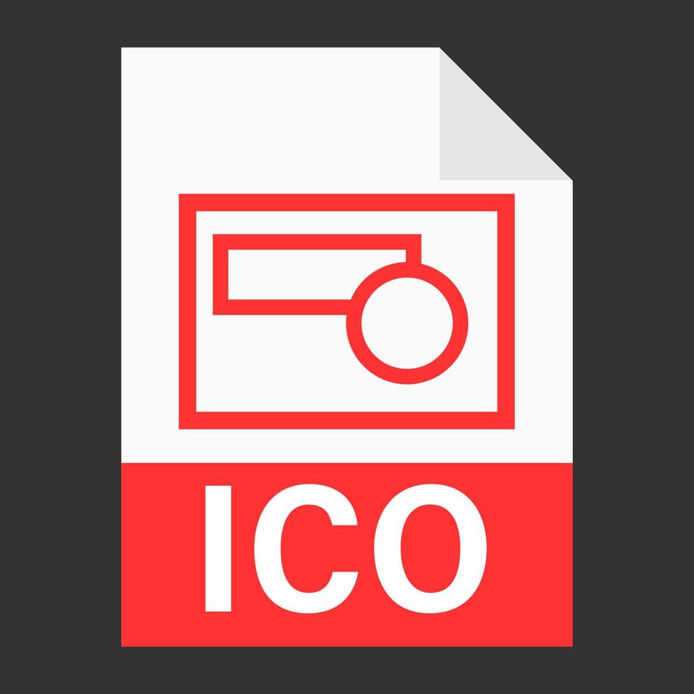 Modern flat design of ICO file icon for web vector