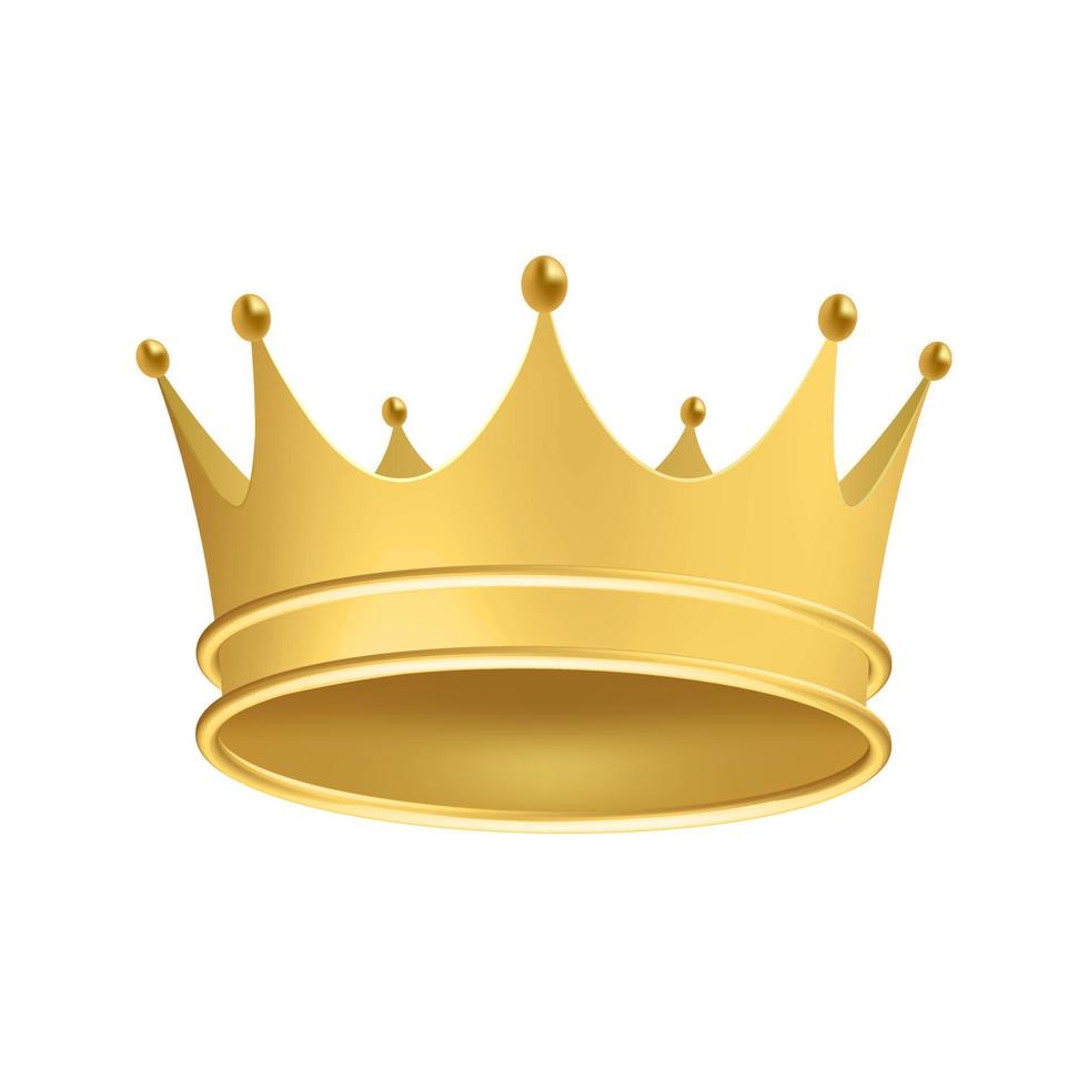 Golden royal crown for king or queen isolated on white background vector