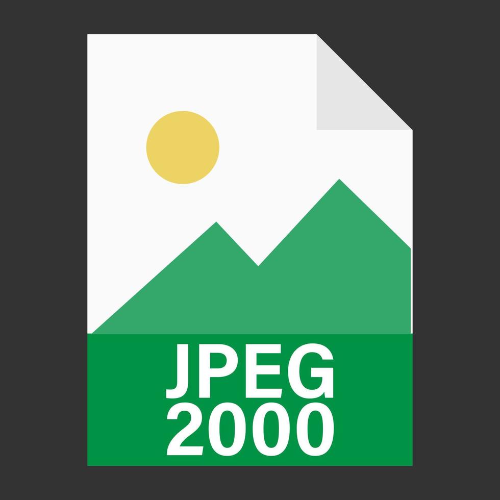 Modern flat design of JPEG 2000 file icon for web vector