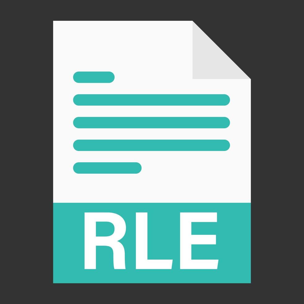Modern flat design of RLE file icon for web vector