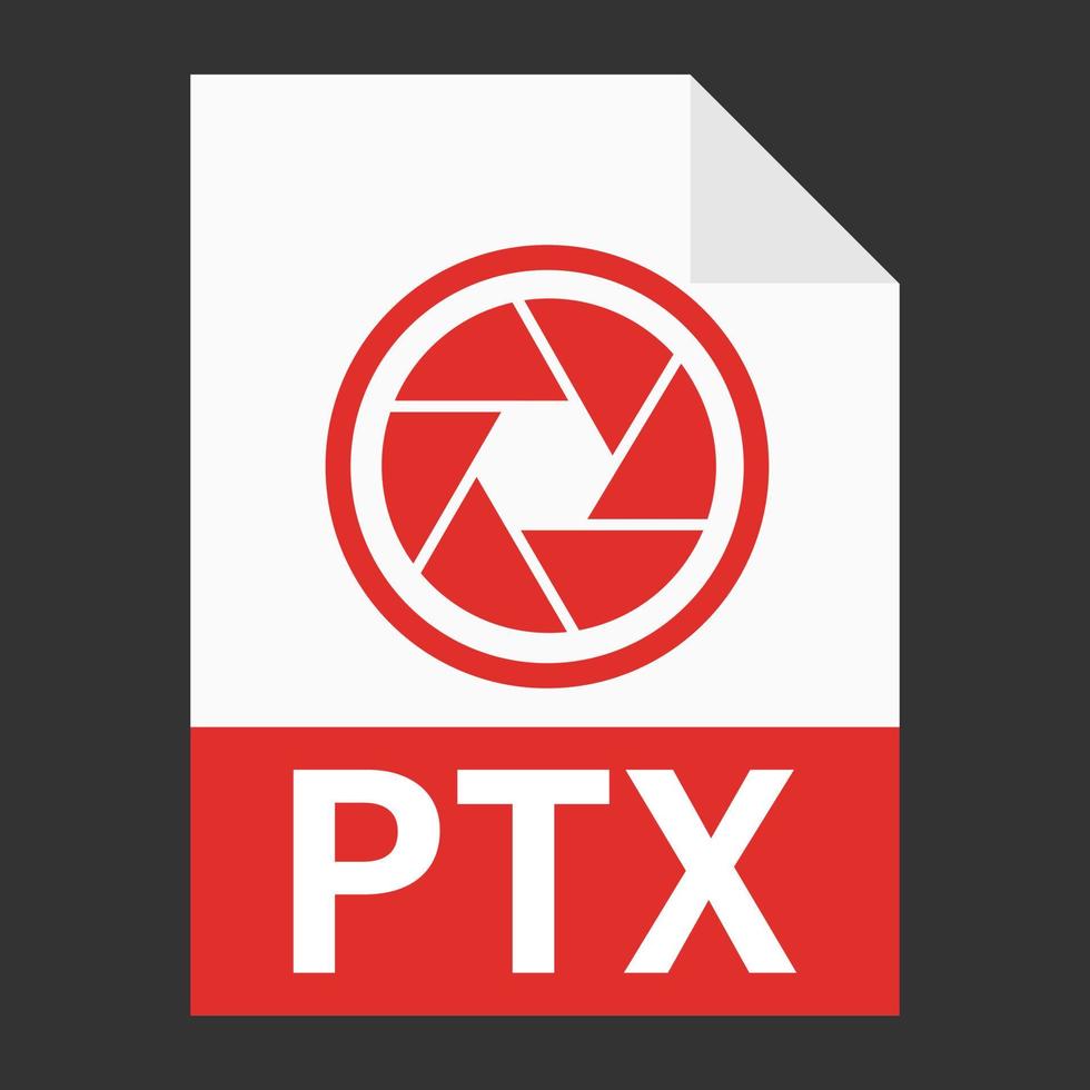 Modern flat design of PTX file icon for web vector