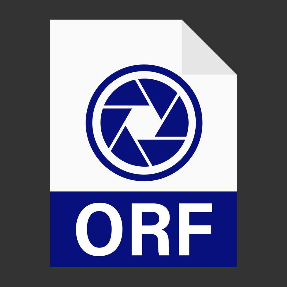 diseño plano moderno del icono de archivo orf para web vector