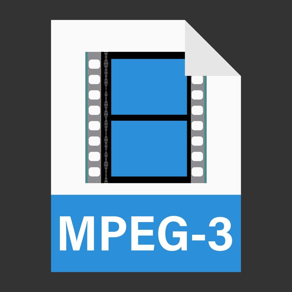Modern flat design of MPEG-3 illustration file icon for web vector