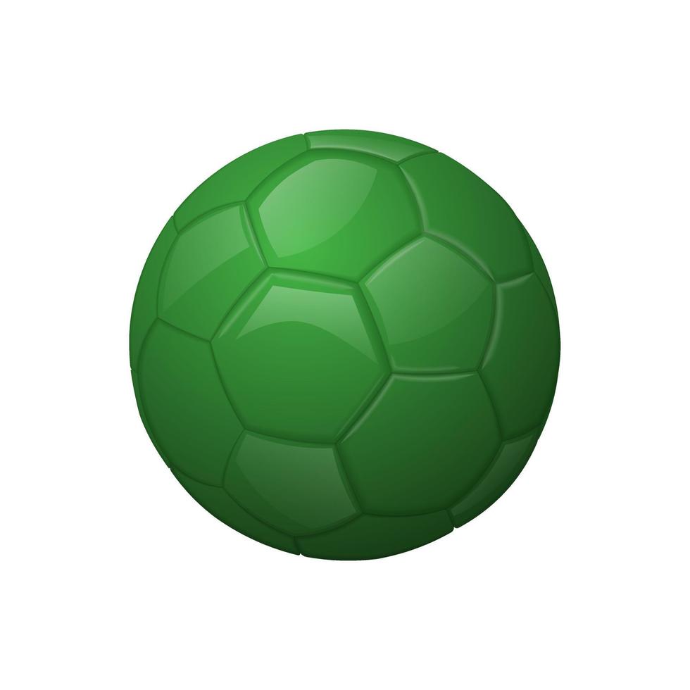 Green football or soccer ball Sport equipment icon vector