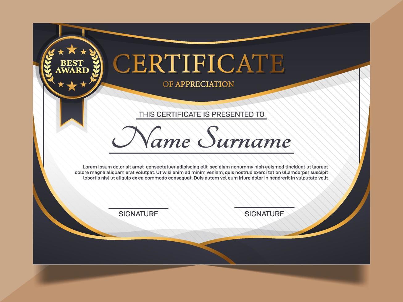 Certificate of Appreciation Template vector