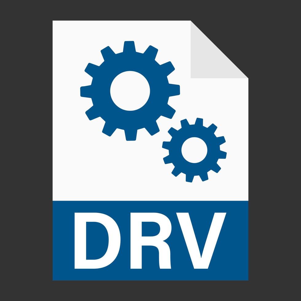 diseño plano moderno del icono de archivo drv para web vector