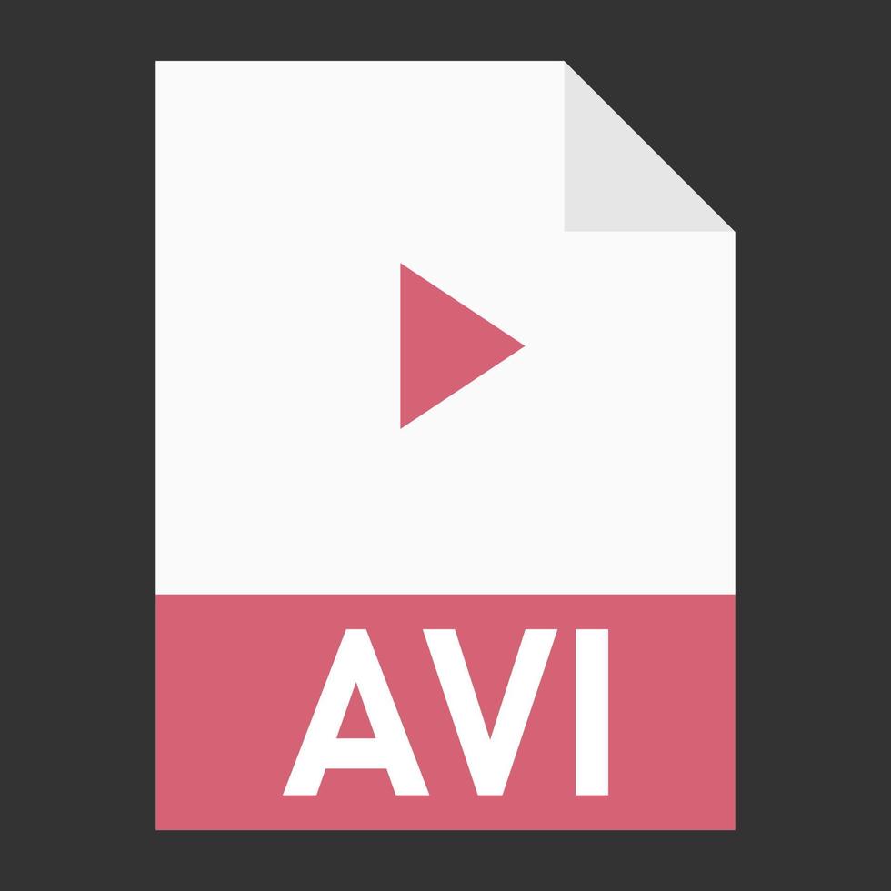 Modern flat design of AVI file icon for web vector