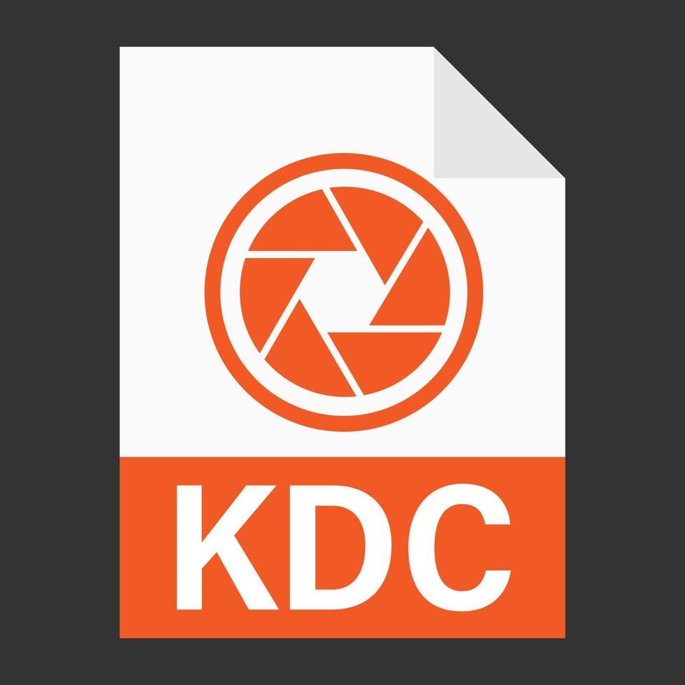 Modern flat design of KDC file icon for web vector