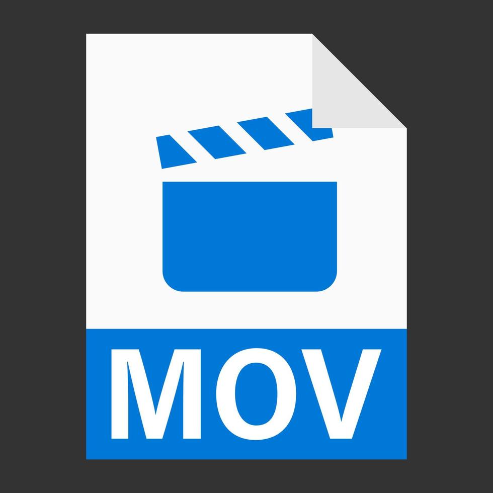 Modern flat design of MOV illustration file icon for web vector