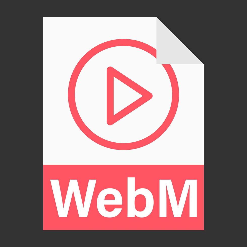 Modern flat design of WebM file icon for web vector