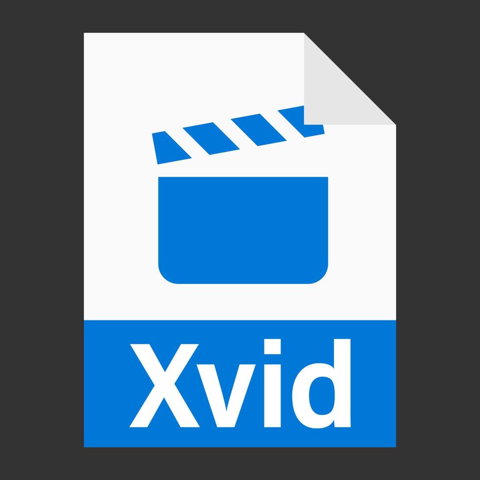 Modern flat design of Xvid illustration file icon for web vector